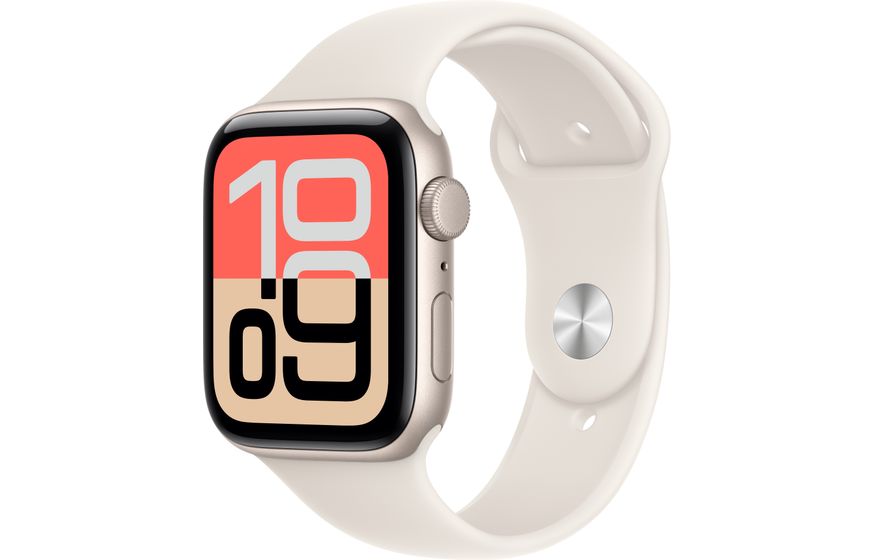 Apple Watch SE 3 (2026) 44mm Starlight Sport Band (S/M)