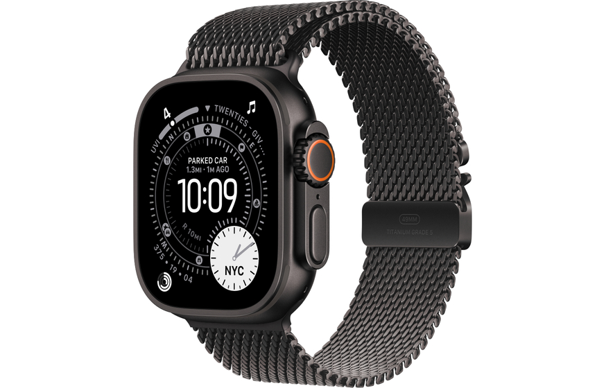 Apple Watch Ultra 3 49mm Black Milanese Loop Black (S)