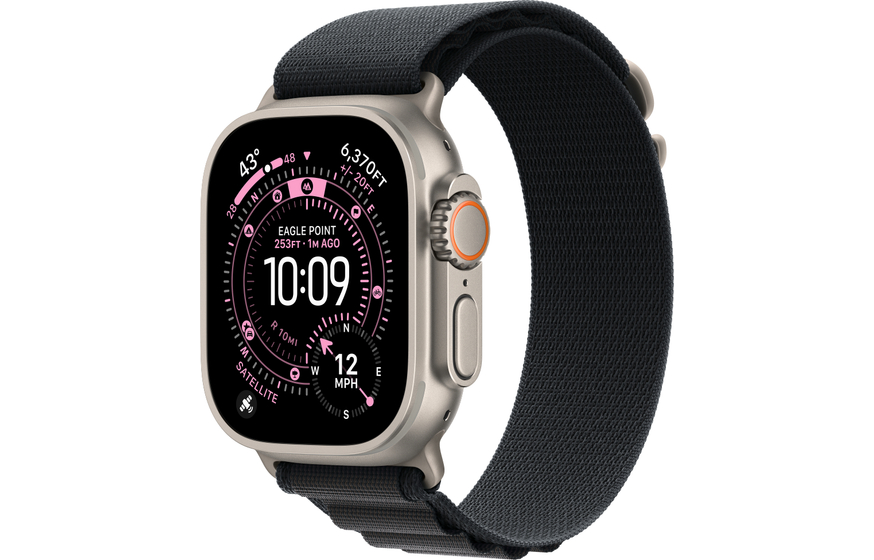 Apple Watch Ultra 3 49mm Natural Alpine Loop Black (L)