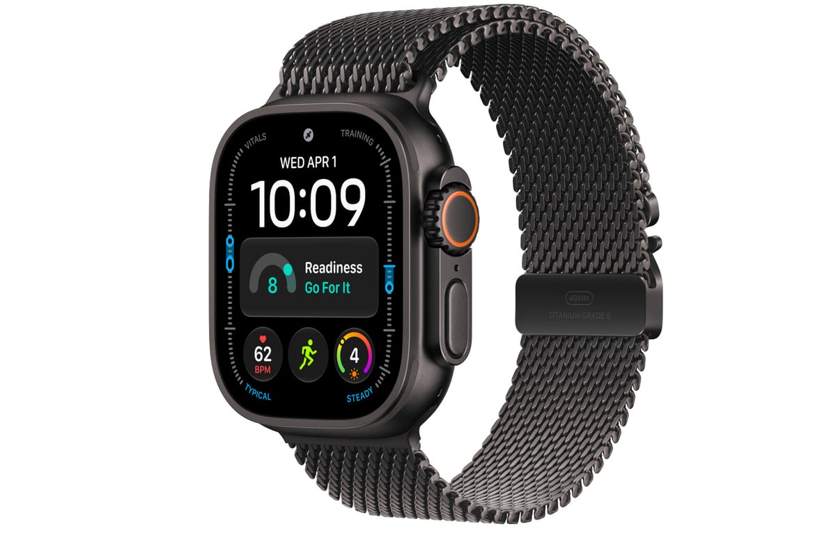 Apple Watch Ultra 4 49mm Black Milanese Loop Black (M)