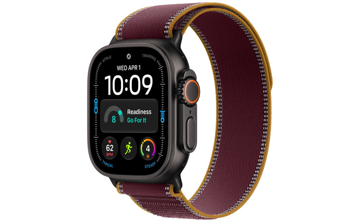 Apple Watch Ultra 4 49mm Black Trail Loop Burgundy (M/L)