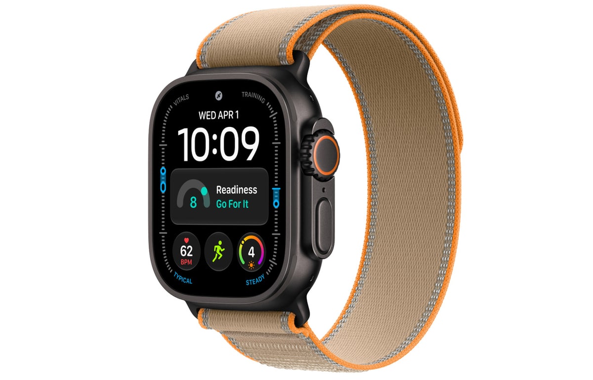 Apple Watch Ultra 4 49mm Black Trail Loop Sand (M/L)