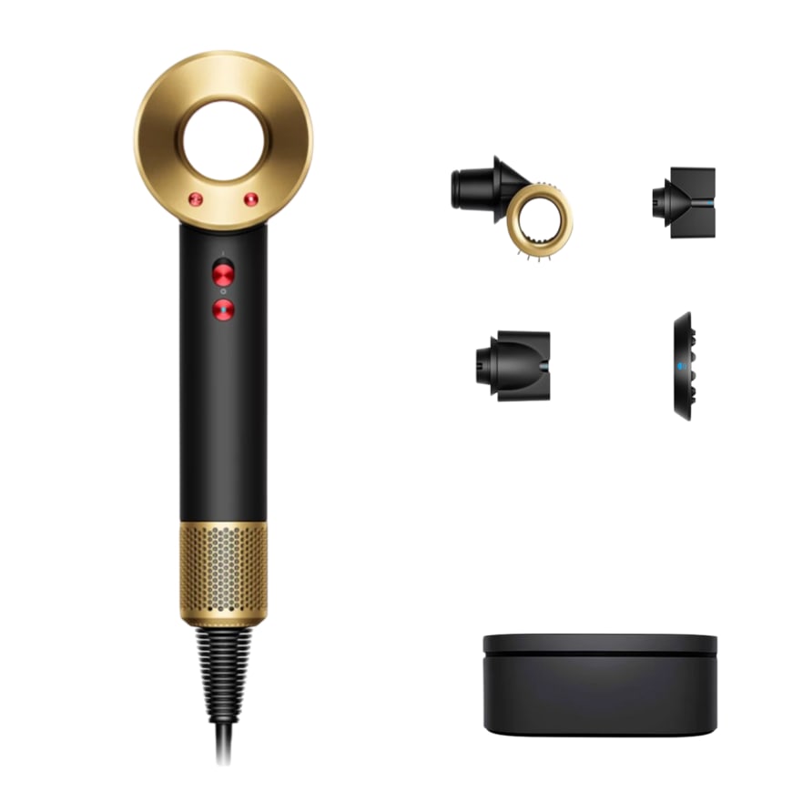 Фен Dyson Supersonic HD15 Straight+Wavy с кейсом Onyx Black/Gold