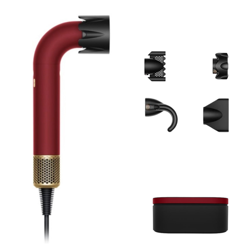 Фен Dyson Supersonic HD17 Straight+Wavy с кейсом Red Velvet/Gold
