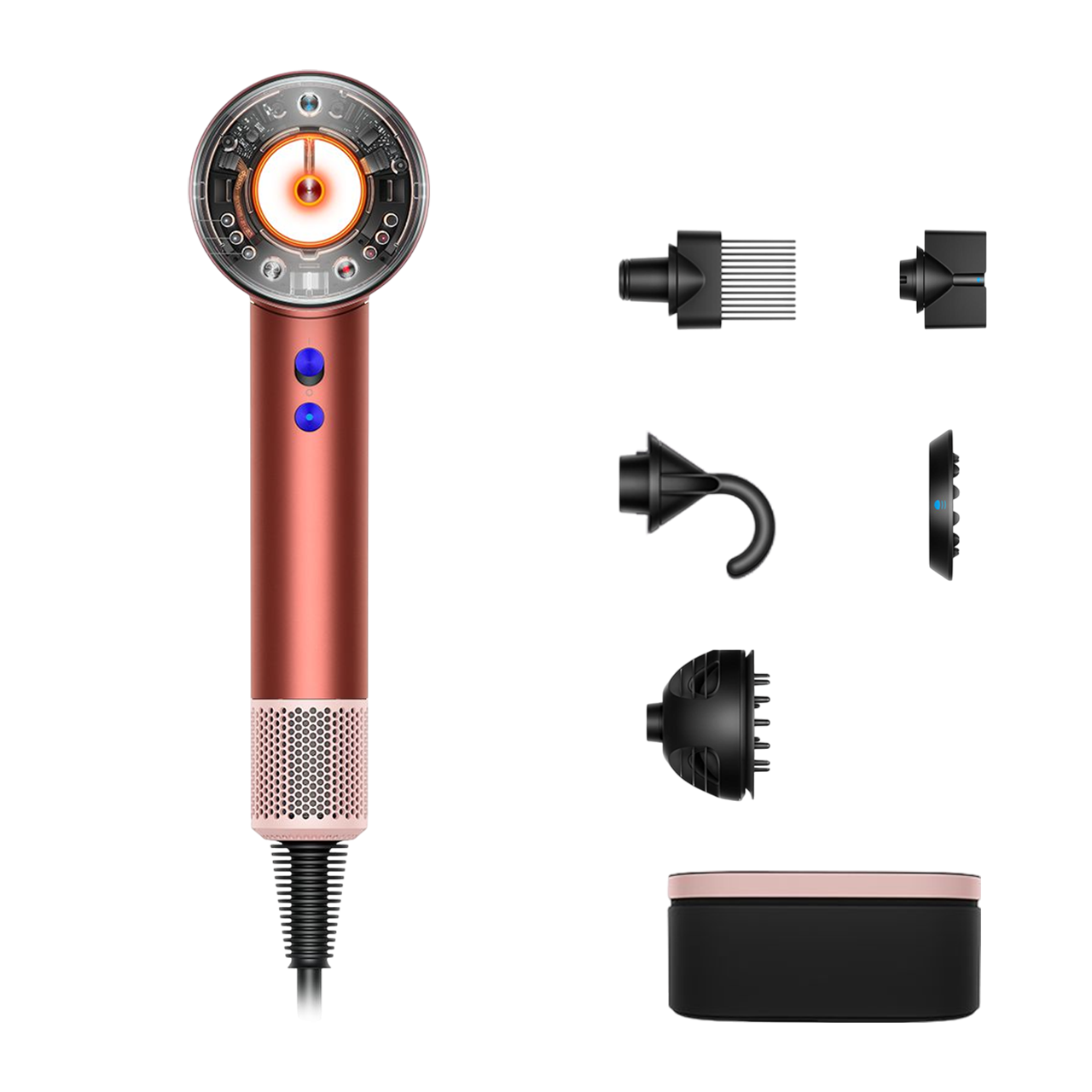 Фен Dyson Supersonic Nural HD16 Curly+Coily с кейсом Strawberry Bronze/Blush Pink